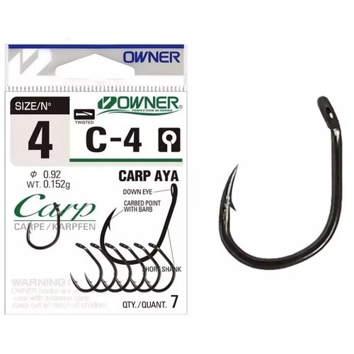 Крючок Owner 50924 №4 крючок owner 53264 c 4 carp aya 1