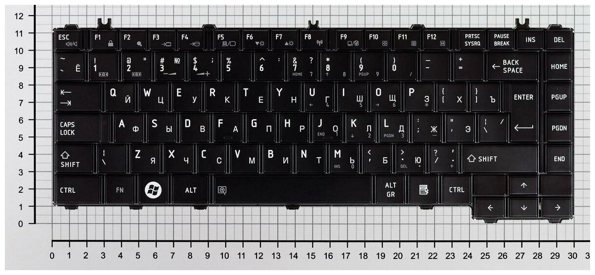 Клавиатура для ноутбука Toshiba 6037B0049208 черная