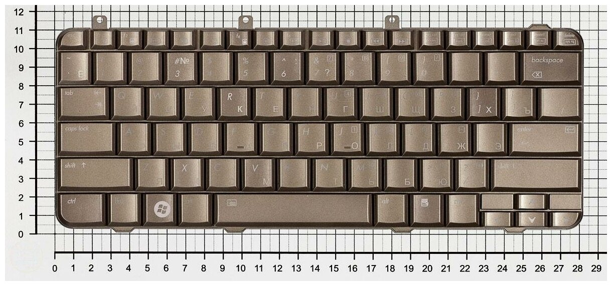 Клавиатура для ноутбука HP Pavilion DV3-1100 бронза с подсветкой