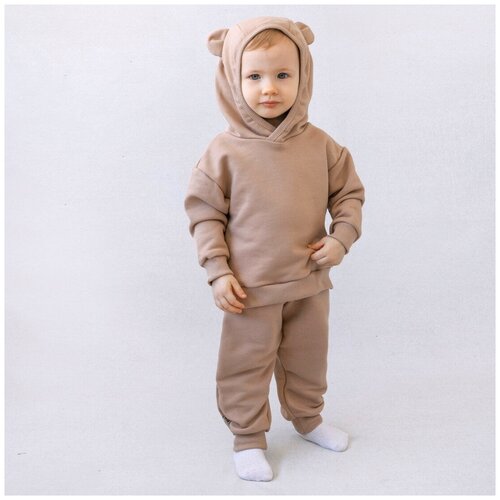 фото Костюм "орсетто" худи+штаны, футер, бежевый kidi