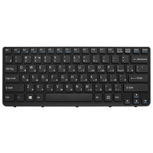 Клавиатура для ноутбука Sony Vaio E14 SVE14 Series Г-образный Enter Черная с черной рамкой PN 9ZN6BBFR0R 1220₽