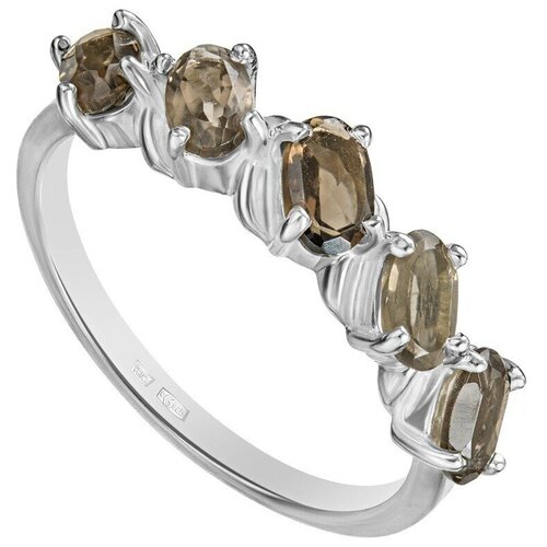Кольцо Lazurit Online, серебро, 925 проба, родирование, раухтопаз, размер 21, коричневый серебряное кольцо с натуральным раухтопазом размер 16