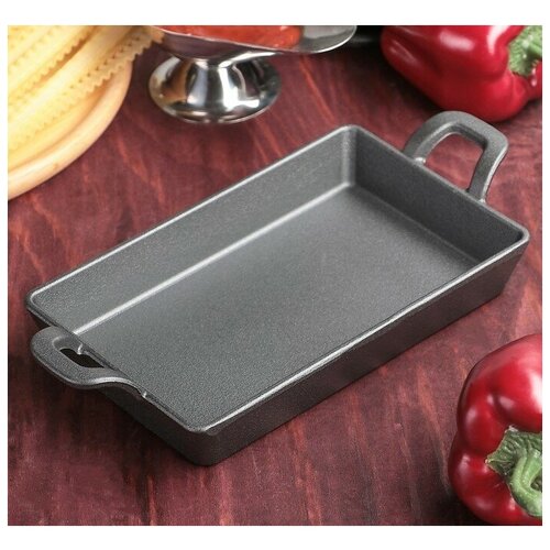 Сковорода чугунная «Прямоугольник. Глубокий», 20×12,5×3 см