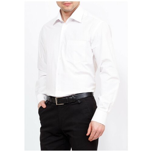 фото Рубашка мужская длинный рукав casino c113/1/9251, прямой силуэт / сlassic fit, цвет белый, рост 174-184, размер ворота 41