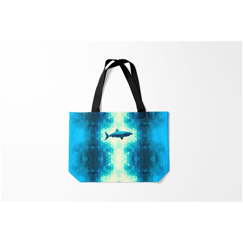фото Сумка-шоппер / 46х35 см / морские жители / акулы акула burnettie