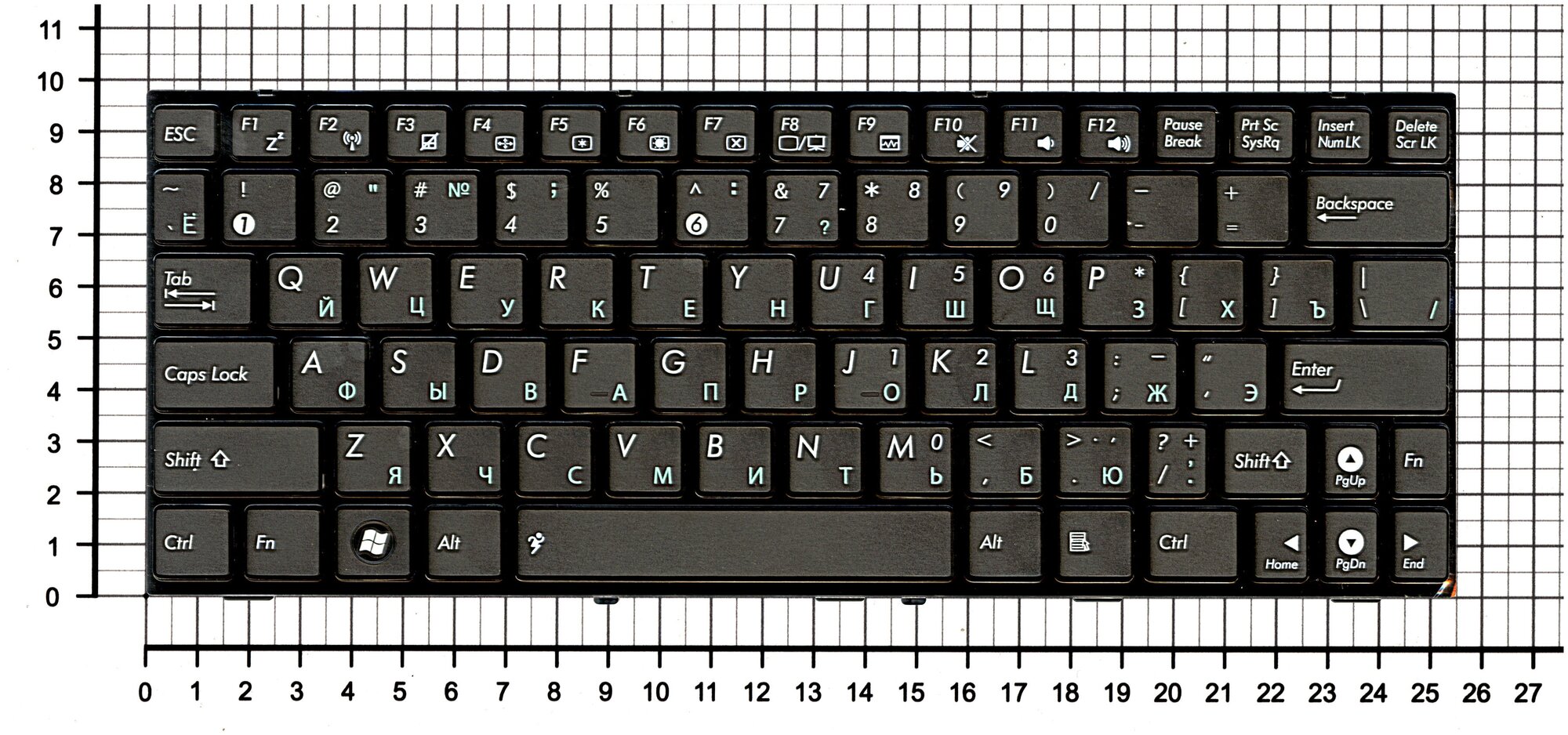 Клавиатура для ноутбука Asus 0KNA-1L2RU03 Русская Черная версия 1