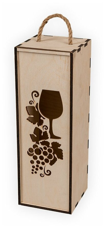 Заготовки и основы Mr. Carving ВД-552 Пенал для вина "Виноградная лоза" фанера 33.7 x 11.7 x 11.9 см .