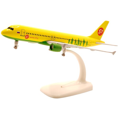 Металлическая модель самолёта Аэробус А320 авиакомпании Сибирь s7 airlines, длина 20 см., с шасси.