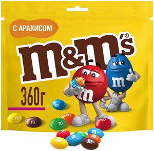 Драже M&M's с арахисом и молочным шоколадом, 360 г.