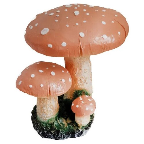Фигура садовая Мухоморы трио 30см полистоун фигура садовая грибы подосиновики трио 21см полистоун