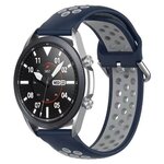 Силиконовый ремешок для Sаmsung Galaxy watch/Amazfit Pace/Stratos 1/2/2s/GTR 47 мм/Sport Watch, 22 мм, синий с серым. - изображение