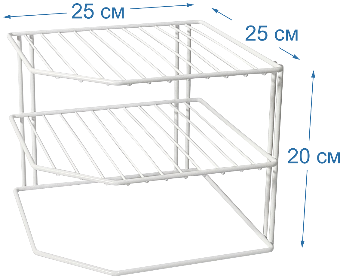 Полка кухонная 25 см х 25 см х 20 см, Цвет Белый, Держатель кухонный для кухонной утвари, для сковород, тарелок, кастрюль, 1 шт - фотография № 5