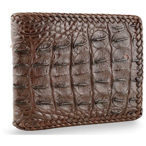 фото Кошелек из фактурной кожи крокодила с оплеткой exotic leather