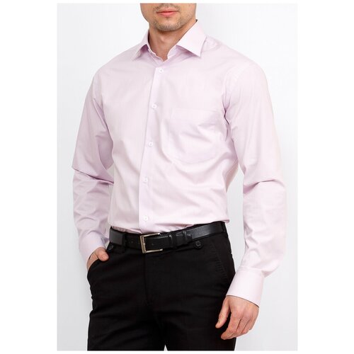фото Рубашка мужская длинный рукав greg 710/319/lil/z, полуприталенный силуэт / regular fit, цвет сиреневый, рост 164-172, размер ворота 44