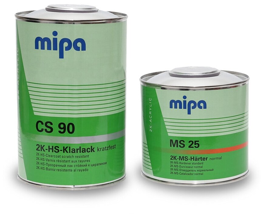 Лак с эффектом самополировки MIPA 2K HS Klarlack CS90 (1л) в комплекте с отвердителем MS25 (05л)