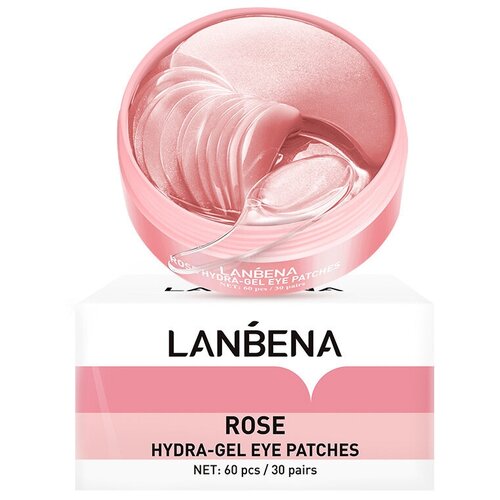 LANBENA Гидрогелевые патчи с экстрактом розы Rose Hydra-Gel Eye Patches /для увлажнения и отбеливания / 60 шт