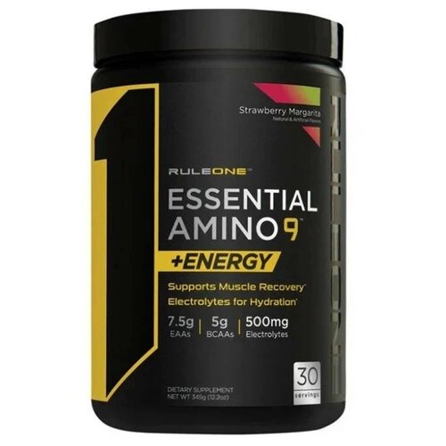 Аминокислотный комплекс Rule 1 Essential Amino 9 +Energy, Strawberry Margarita, 345 гр.