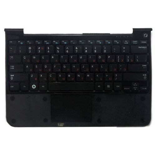 Клавиатура для ноутбука Samsung NP900X1A NP900X1B Series Плоский Enter Черная c топкейсом PN BA59-02907C 4312₽