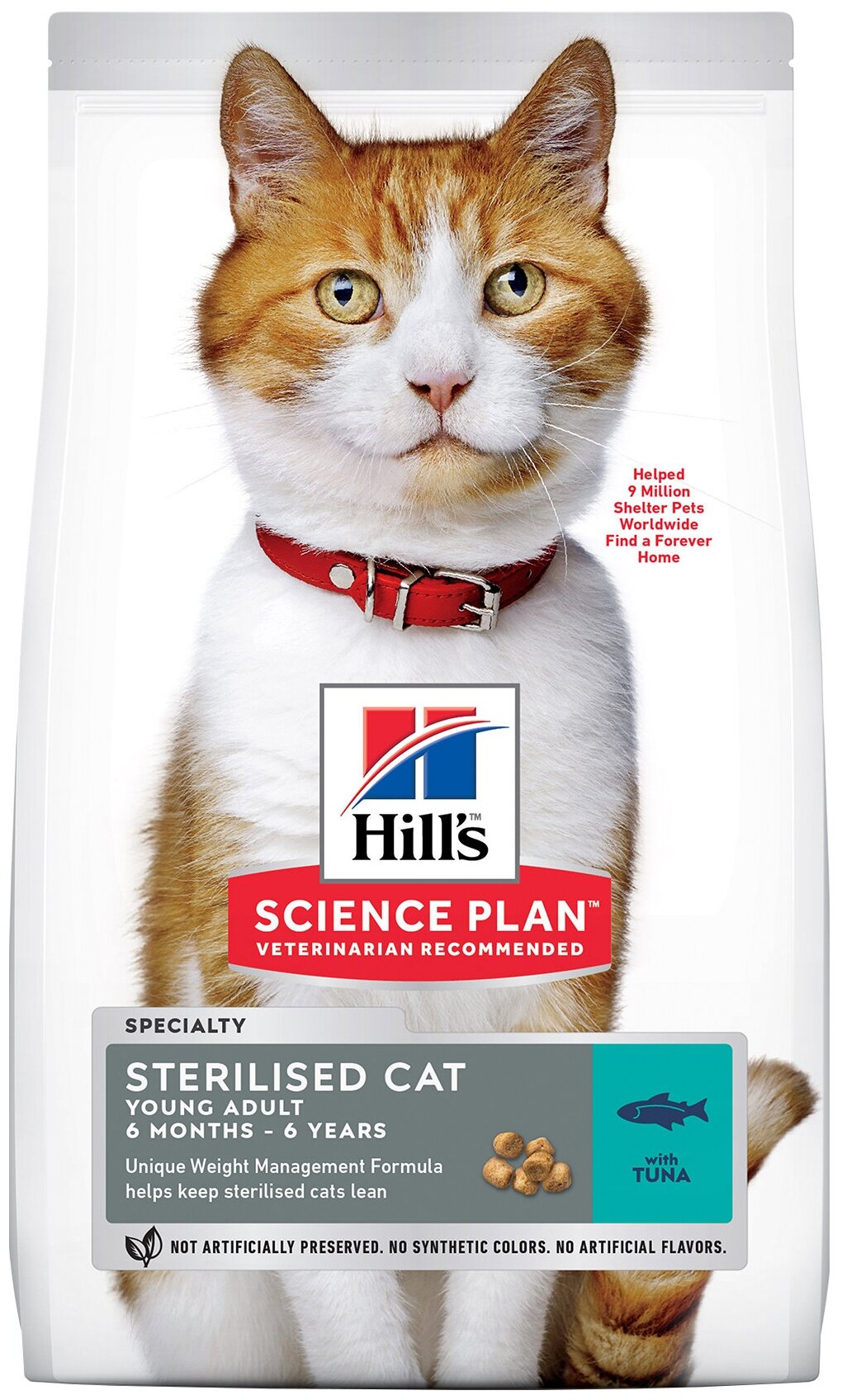 Корм Hill's Science Plan Sterilised Cat для стерилизованных кошек от 6 мес. до 6 лет, с тунцом, 10 кг - фотография № 2
