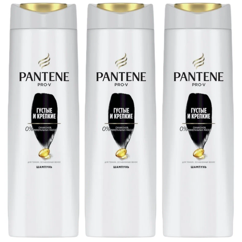 Pantene Pro-V Шампунь Густые и крепкие, для тонких и ослабленных волос, 3 шт по 400 мл