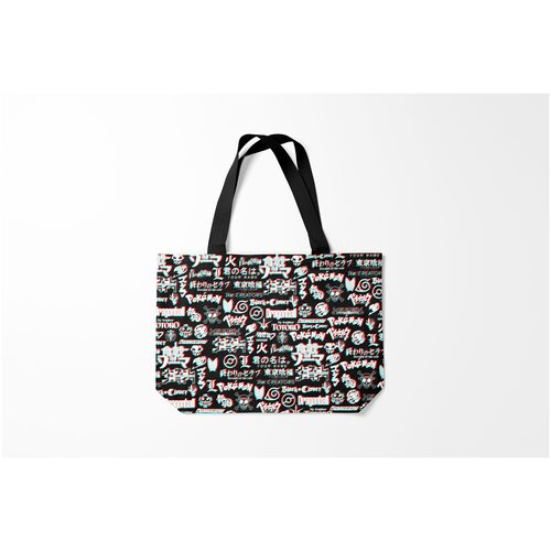 фото Сумка-шоппер / 46х35 см / аниме / лого глитч burnettie