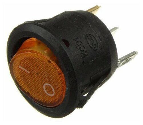 фото Выключатель d23 3 контакта, 2 положения, желтый подсветка