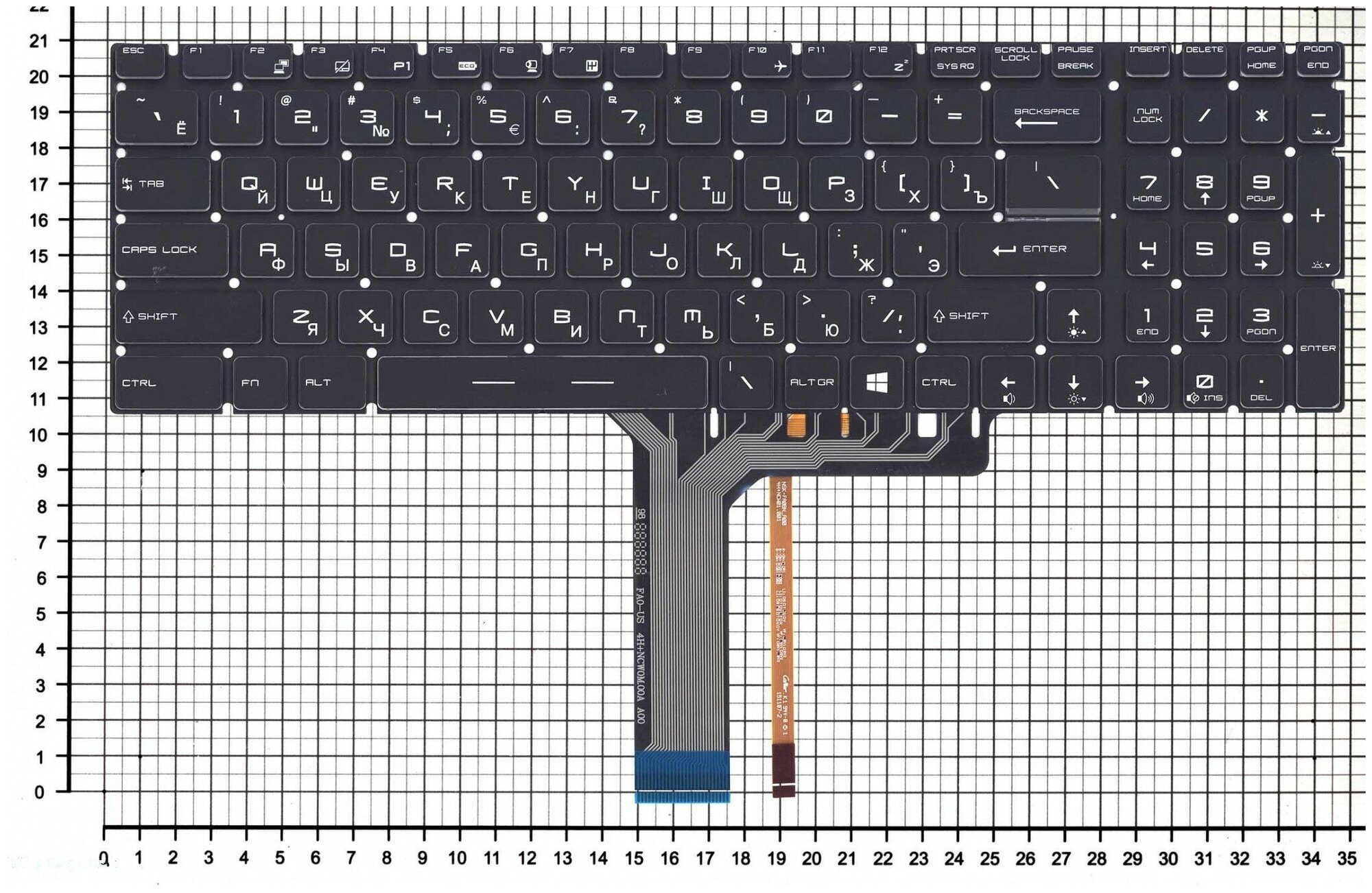 Клавиатура для ноутбука MSI MS-16J1 MS-16J2 MS-1771 MS-1773 PE70 pn V143422AK1