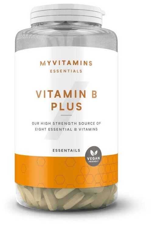 Витамины группы Б / Myprotein Vitamin B Plus 180 таблеток / Для женщин и мужчин/ Для волос кожи лица