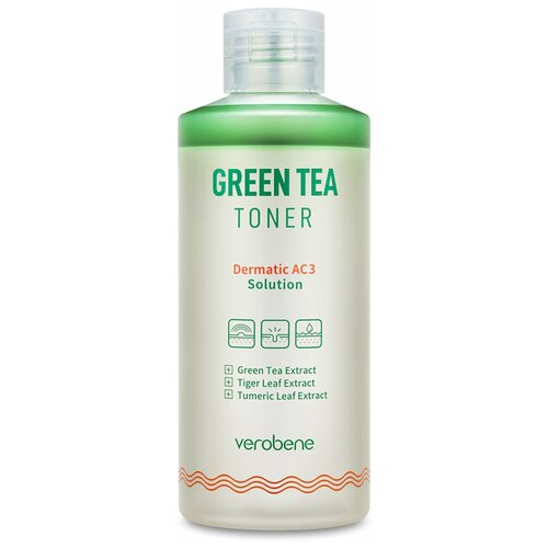 Verobene Тонер для проблемной кожи с экстрактом чайного дерева Green Tea Toner verobene кислотный пилинг гель с экстрактом чайного дерева green tea peeling gel