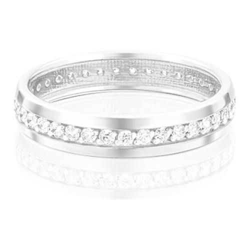 PLATINA jewelry Обручальное кольцо из белого золота с фианитом 01-3269-00-401-1120-24, размер 18