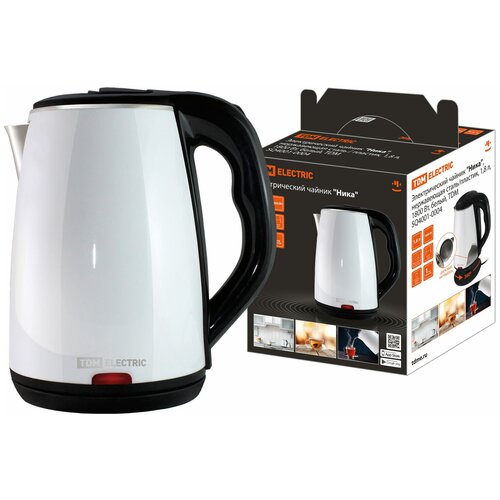 Электрический чайник Ника нержавеющая сталь пластик 18 л 1800 Вт белый TDM 107800₽