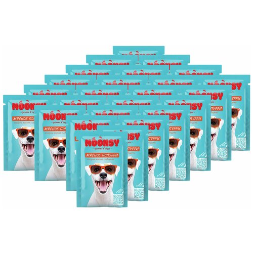 MOONSY мясное попурри для взрослых собак с мясным ассорти и овощами в соусе (80 гр х 25 шт)