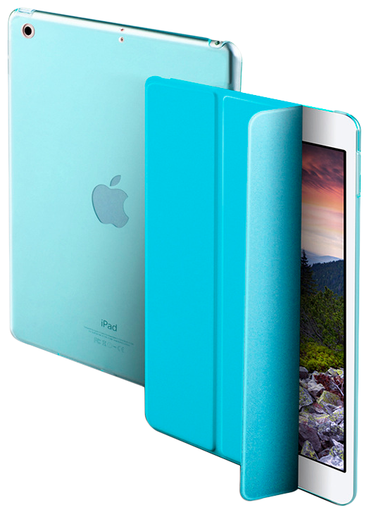Чехол-обложка MyPads для Apple iPad Pro 12.9 2017/ iPad Pro 12.9 2015 тонкий умный кожаный с функцией смарт включения-выключения голубой