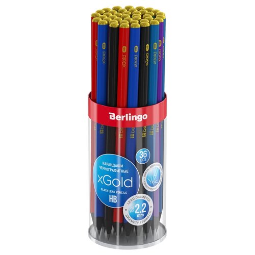 Berlingo Набор карандашей чернографитных xGold HB, 36 шт., BP01324 36 шт. berlingo набор карандашей чернографитных terrain hb 36 шт bp00s09 ассорти 36 шт