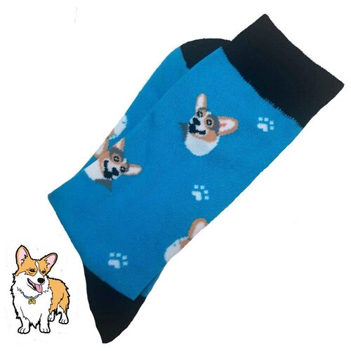 фото Дизайнерские носки с принтом "корги и лапки" sova