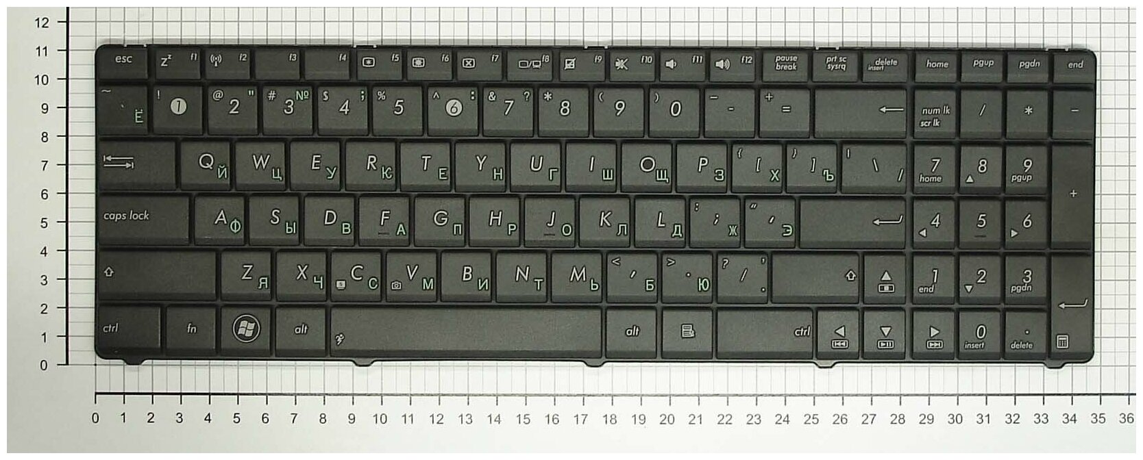 Клавиатура для ноутбука Asus X53SJ русская черная без рамки