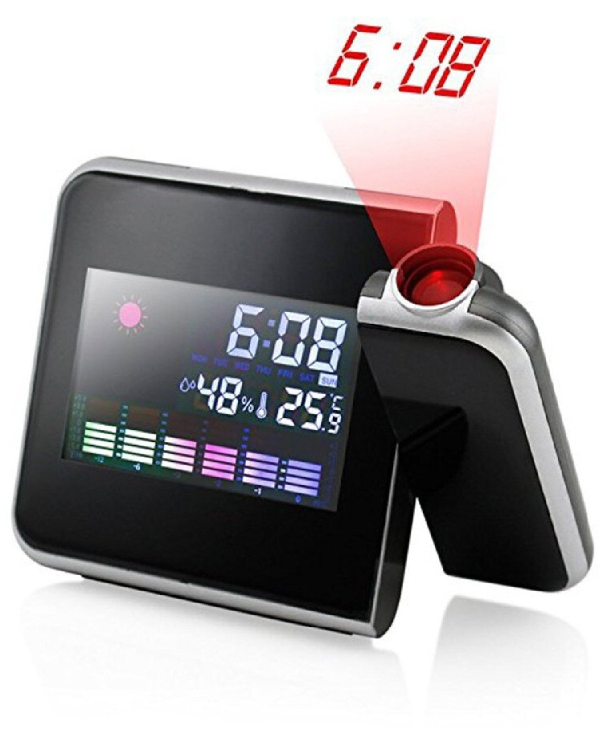Настольные проекционные часы с будильником - часы с подсветкой контролем температуры и контролем влажности