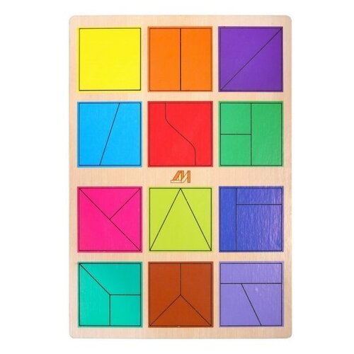 Деревянные Игрушки «Сложи квадрат» 1 уровень, по методике Никитина