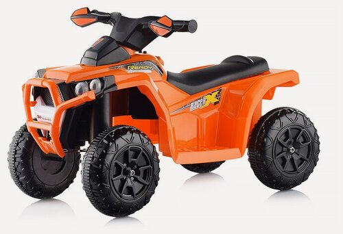 Изображение товара Детский электроквадроцикл, свет фар, музыкальные мелодии, сигнал клаксона и звук сирены ROCKET "Квадроцикл",1 мотор 20 ВТ, оранжевый