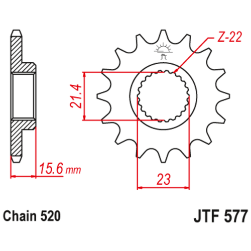 Запчасти JT Звезда ведущая , JT 577.15