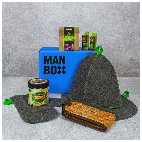 Подарочный набор мужчине Коробка Банная / Банный набор мужской / Мужской подарочный набор для бани и сауны