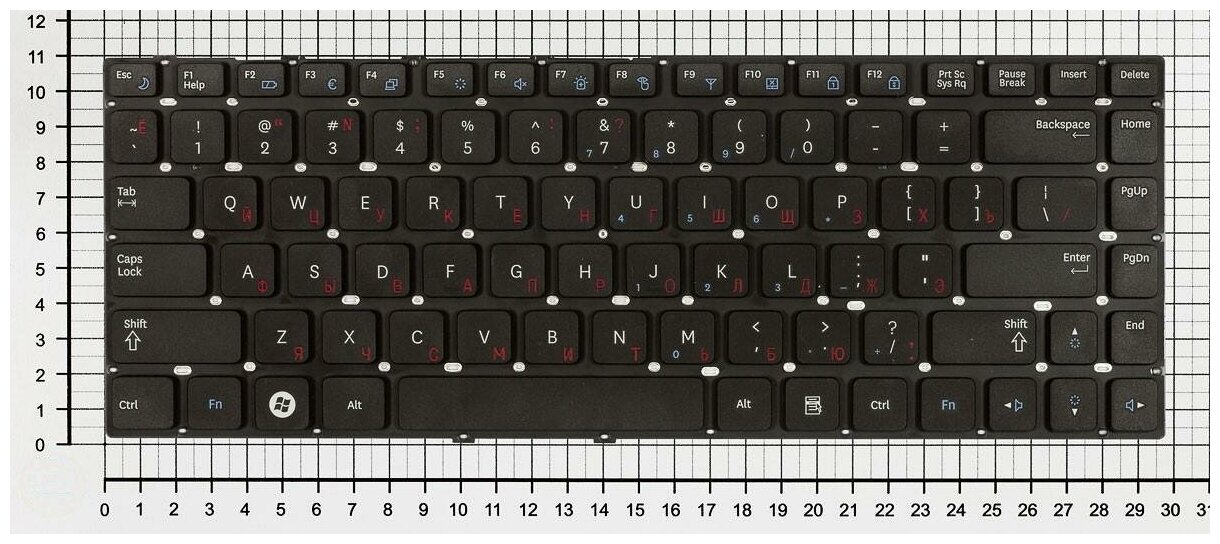 Клавиатура для ноутбука Samsumg CNBA5902792 черная без рамки