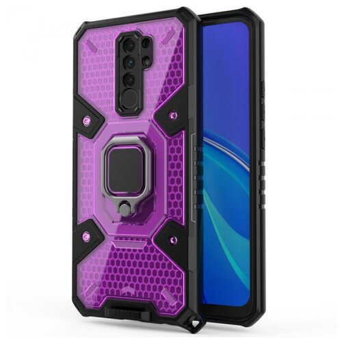 Honeycomb Armor Противоударный чехол с защитой камеры и кольцом для Xiaomi Redmi 9 противоударный чехол для xiaomi redmi 9 черный