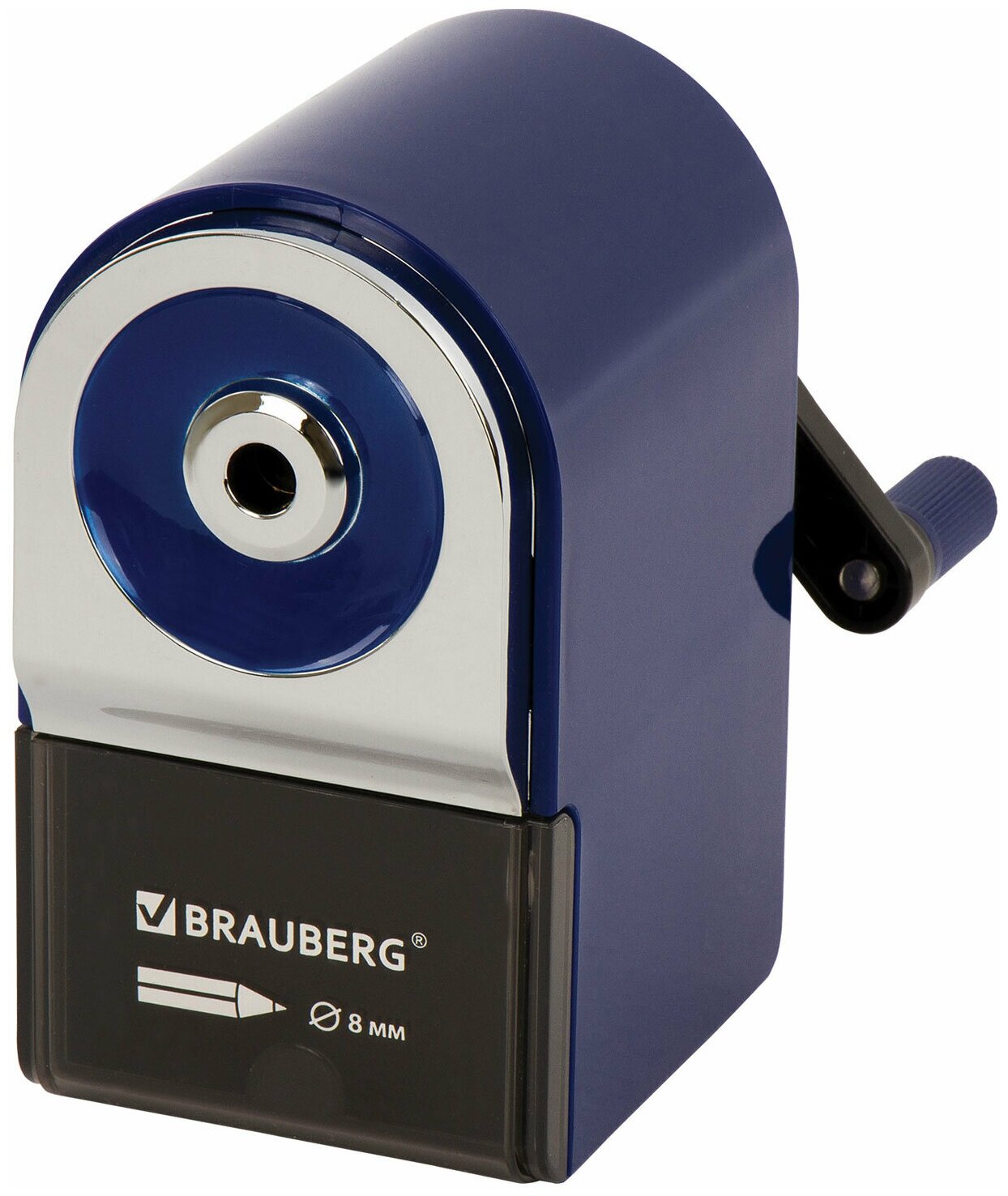 Точилка механическая BRAUBERG "ORIGINAL", для чернографитных и цветных карандашей, крепление к столу, корпус синий, 228480