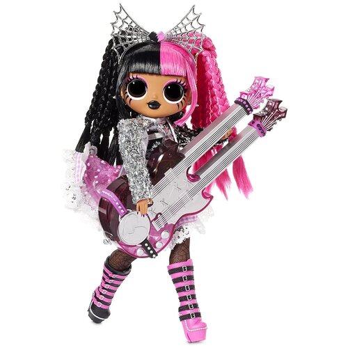 Кукла L.O.L. Surprise OMG Remix Rock Metal Chick with Electric Guitar and 15 Surprises, 25 см, 577577 темно-розовый кукла l o l surprise omg remix rock metal chick with electric guitar and 15 surprises 25 см 577577