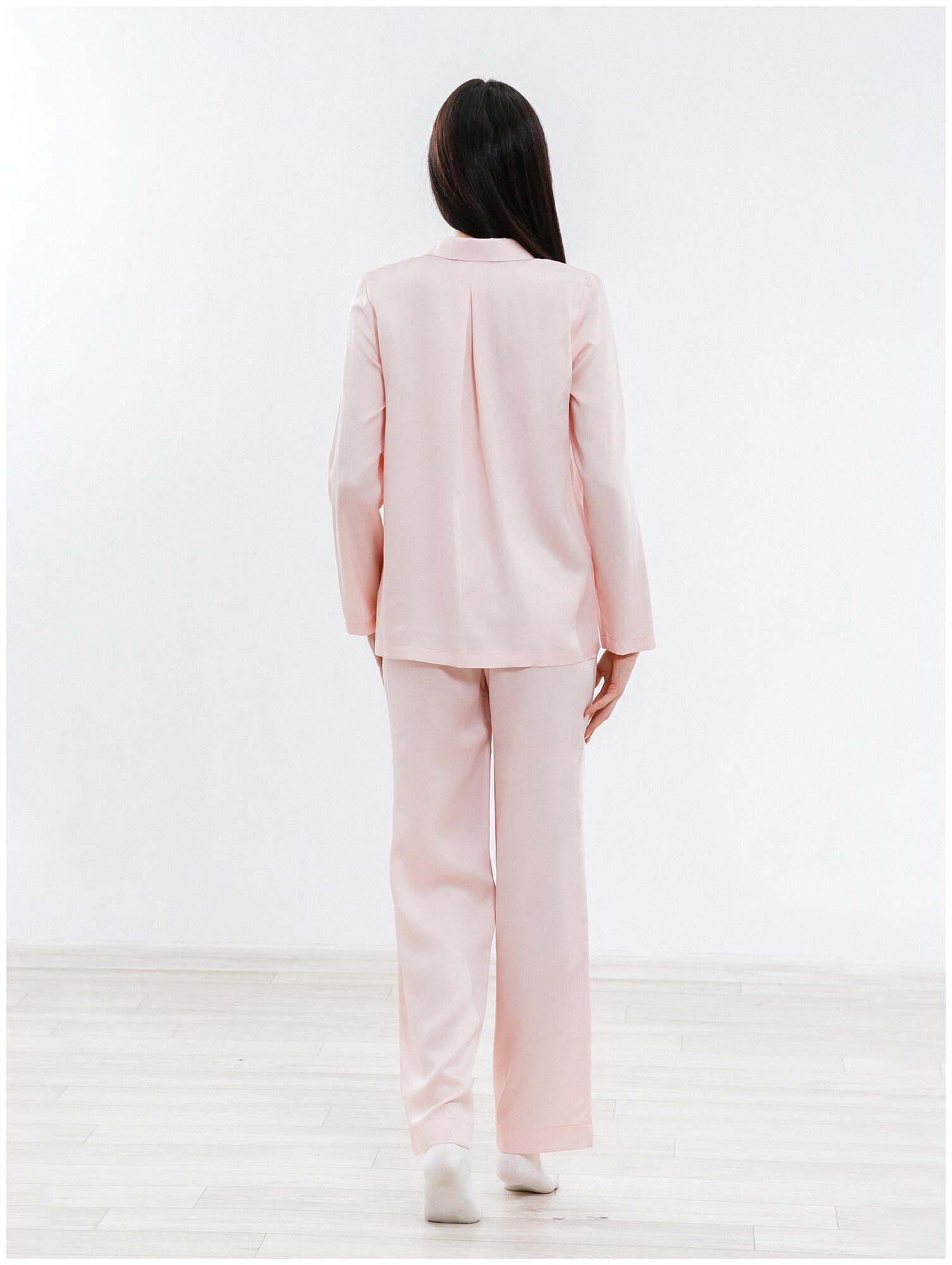 Impresa / Рубашка женская домашняя пижамная с длинным рукавом Lyocell, цв. Розовый - фотография № 3