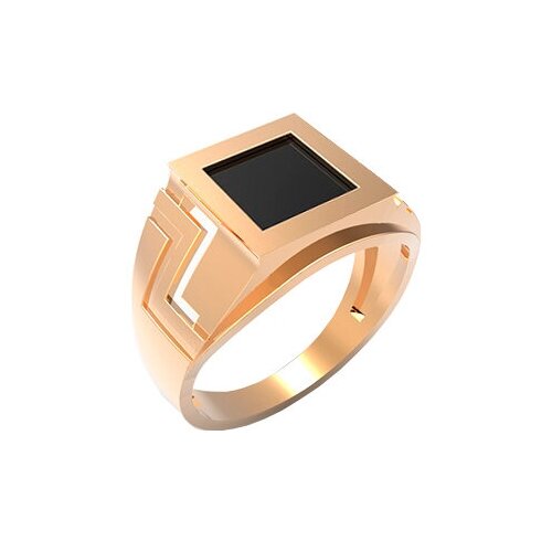 фото Кольцо из золота с ониксом яхонт ювелирный арт. 161888