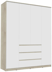 Шкаф Миф Челси 4-х дверный белый глянец / дуб сонома 160.2x51.4x202.2 см