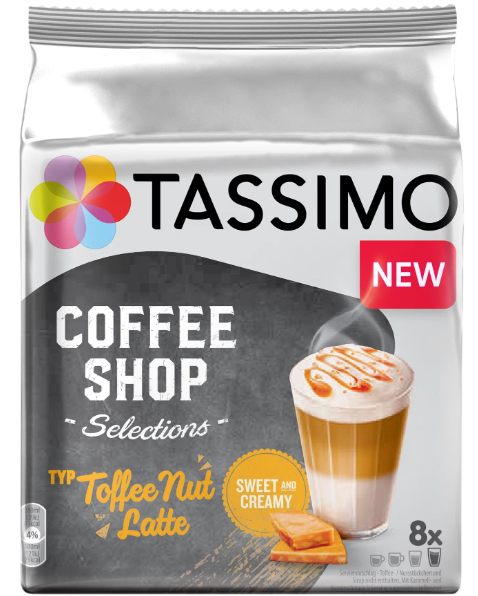 Кофе в капсулах Tassimo Coffee Shop Selections Toffee Nut Latte, 8 порций, 16 кап. в уп.