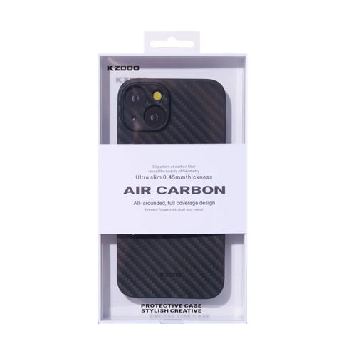 Ультратонкий чехол для iPhone 14 KZDOO (K-DOO) Air Carbon , чёрный супертонкий чехол для Айфон 14